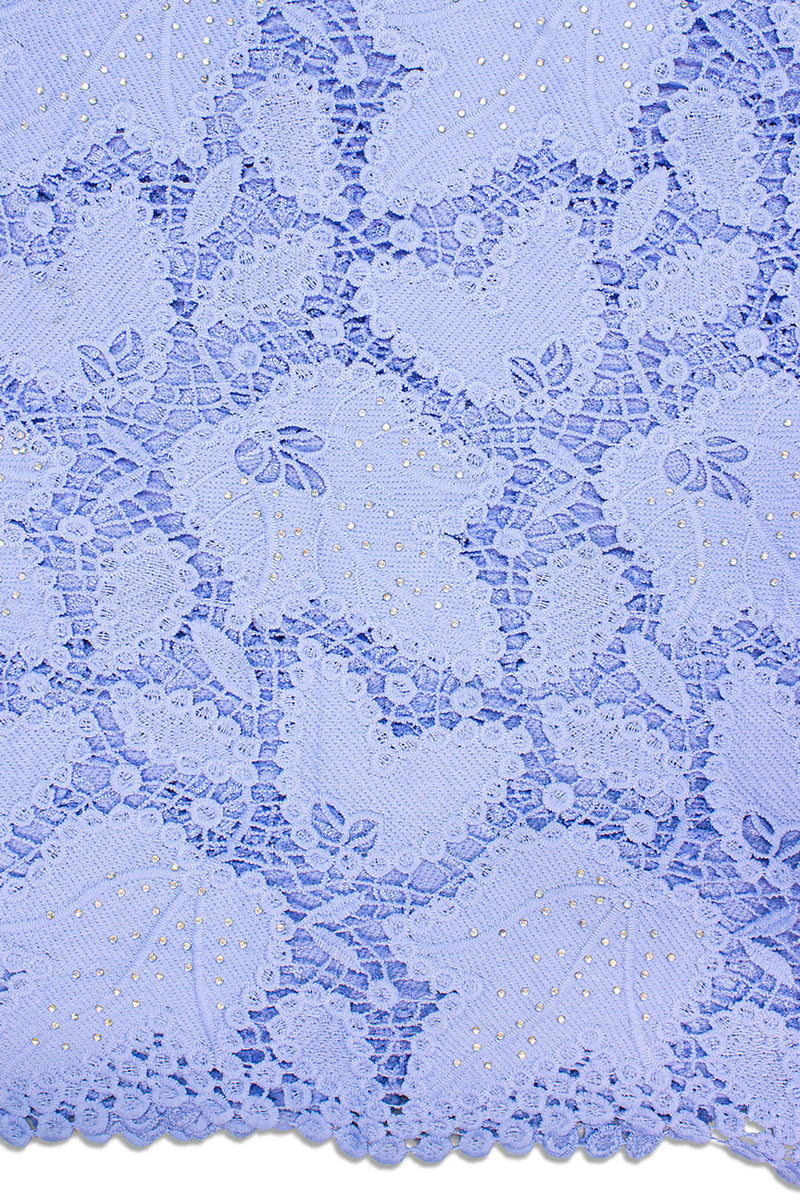 Blue guipure shop lace fabric