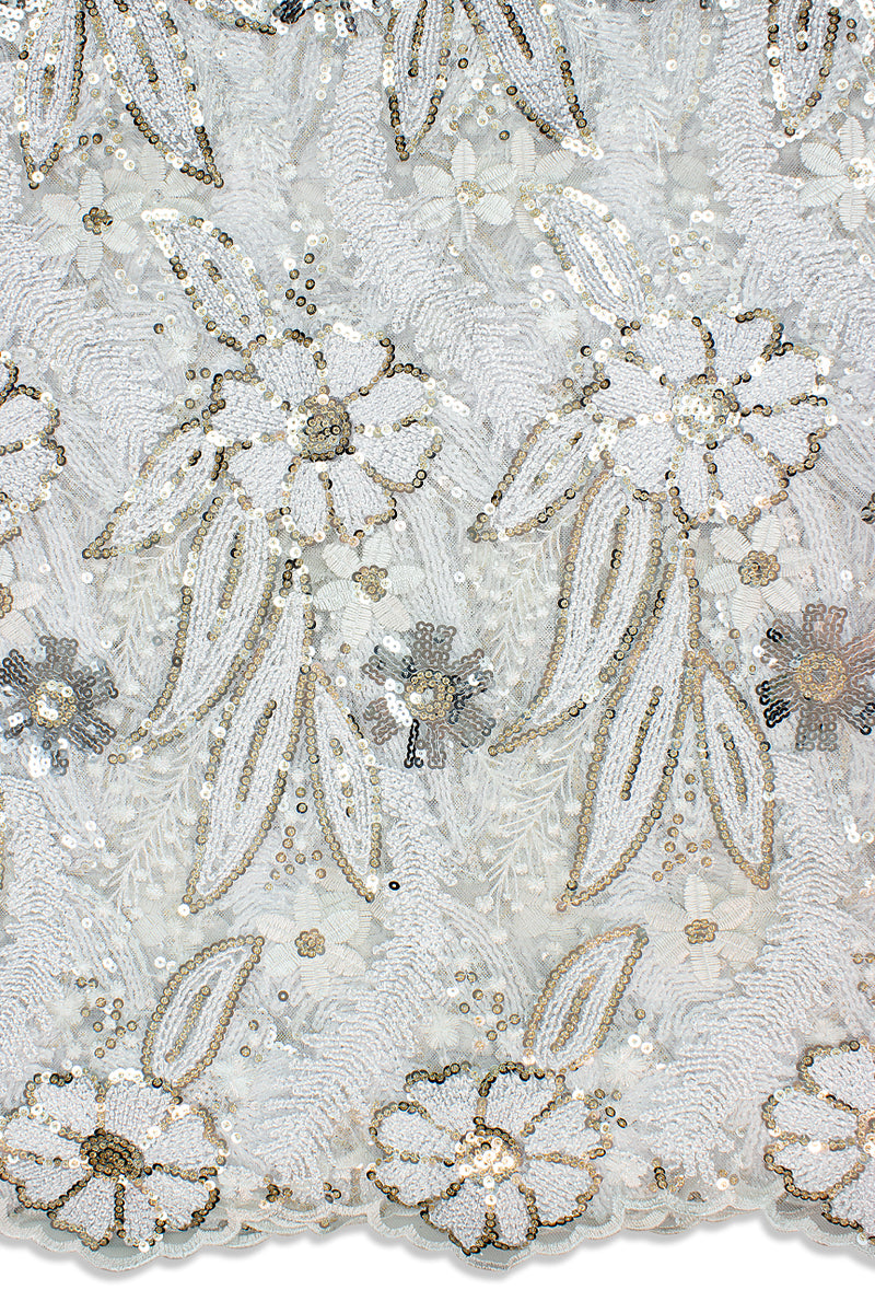 Sequined Lace, Net Lace - Middlesex Textiles London