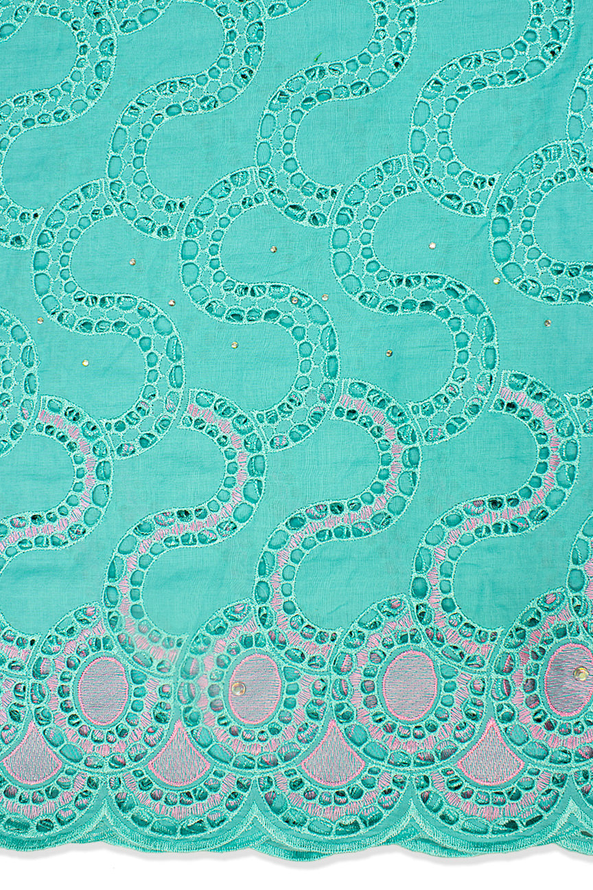 DRL007-AQU - Dry Lace - Aqua & Pink