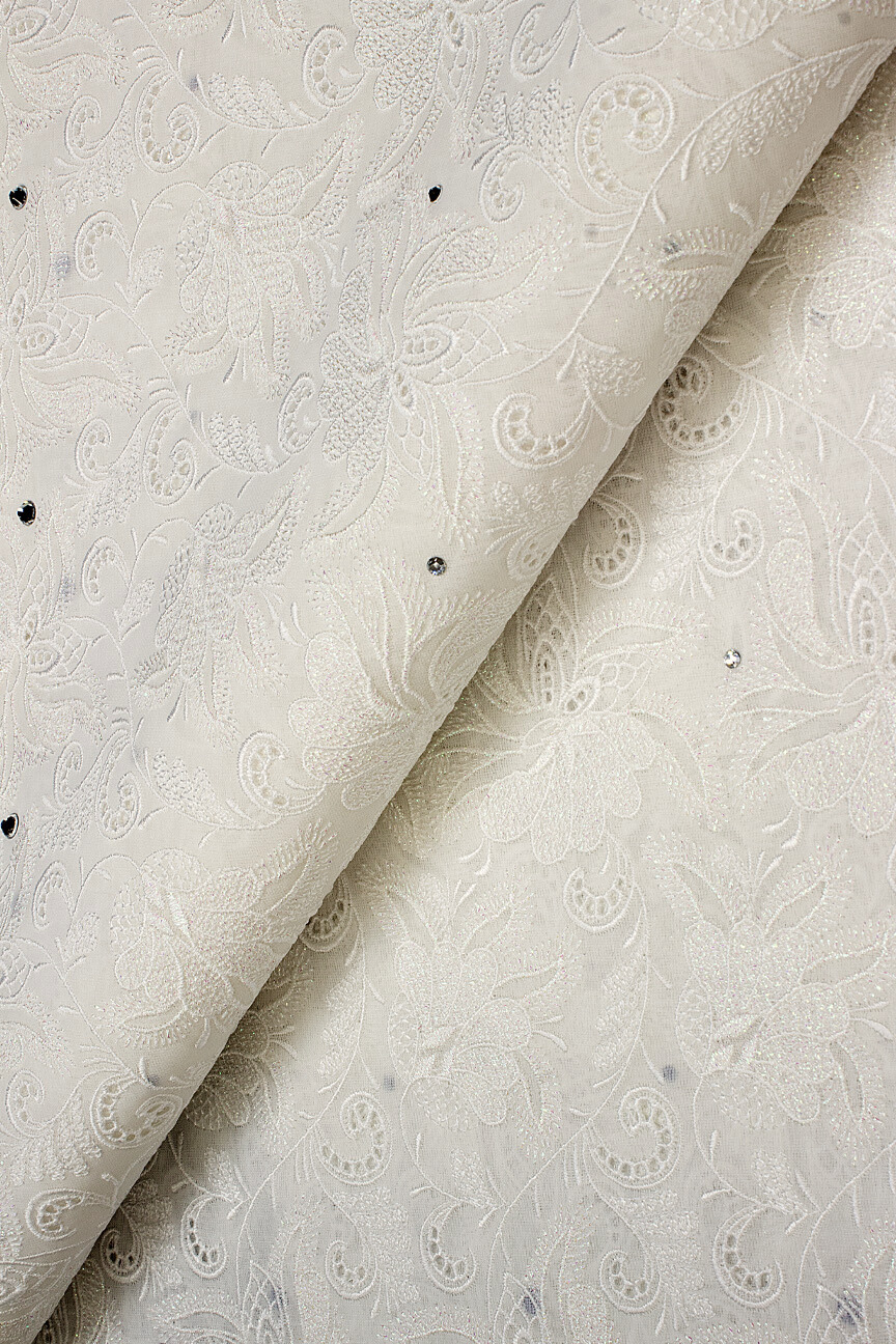 OCL193-AWH- Big Voile Lace, Made In Austria - Alabaster White