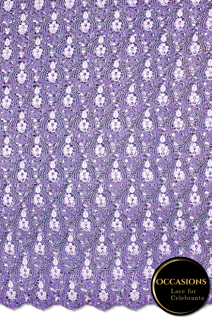 OCL194-PUR - Big Guipure Lace, Made In Austria - Purple & Lilac