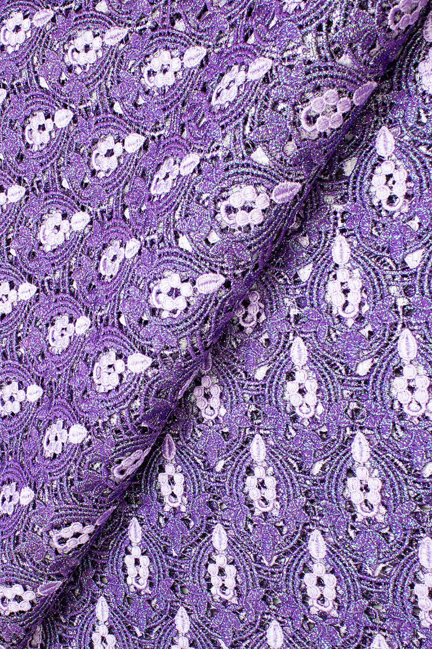 OCL194-PUR - Big Guipure Lace, Made In Austria - Purple & Lilac