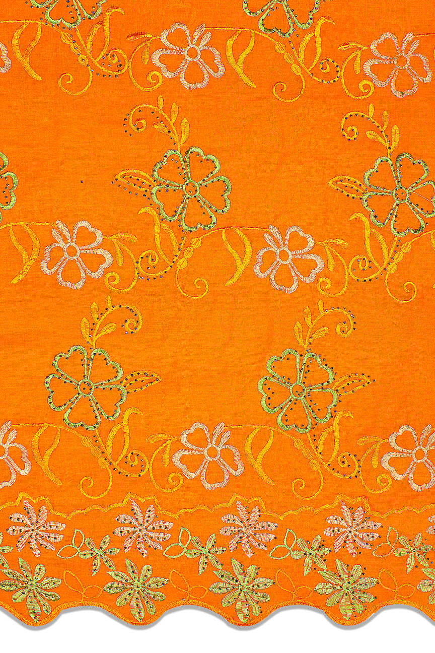 IRE631-ORN- Voile Lace - Golden Orange