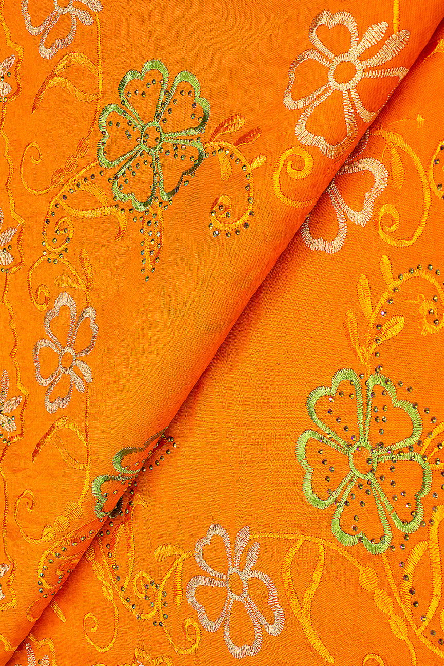 IRE631-ORN- Voile Lace - Golden Orange