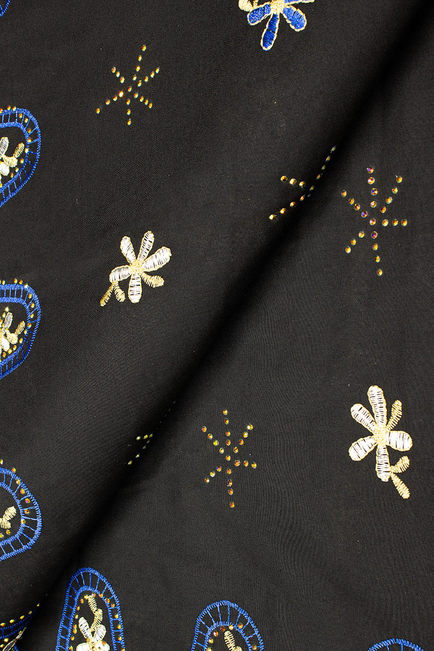 IRE630-BLA- Voile Lace - Black, Blue & Gold